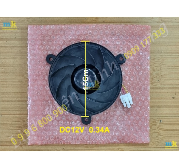 ( SP1231 ) Quạt Tủ Lạnh 3 Dây Đường Kính 15Cm , DC12V - 0.34A 
